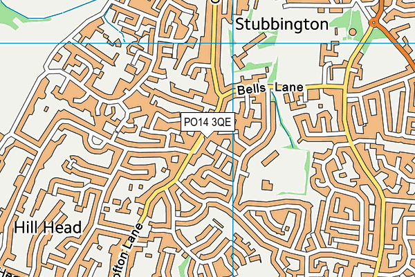 PO14 3QE map - OS VectorMap District (Ordnance Survey)