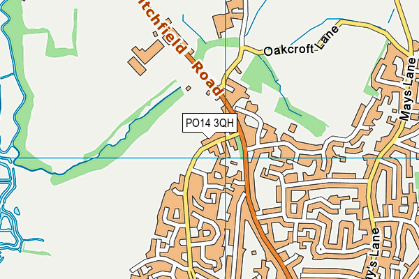 PO14 3QH map - OS VectorMap District (Ordnance Survey) PO14 3QH map - OS VectorMap District (Ordnance Survey)