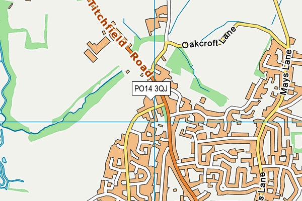 PO14 3QJ map - OS VectorMap District (Ordnance Survey) PO14 3QJ map - OS VectorMap District (Ordnance Survey)