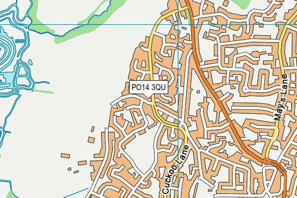 PO14 3QU map - OS VectorMap District (Ordnance Survey) PO14 3QU map - OS VectorMap District (Ordnance Survey)