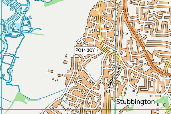 PO14 3QY map - OS VectorMap District (Ordnance Survey) PO14 3QY map - OS VectorMap District (Ordnance Survey)