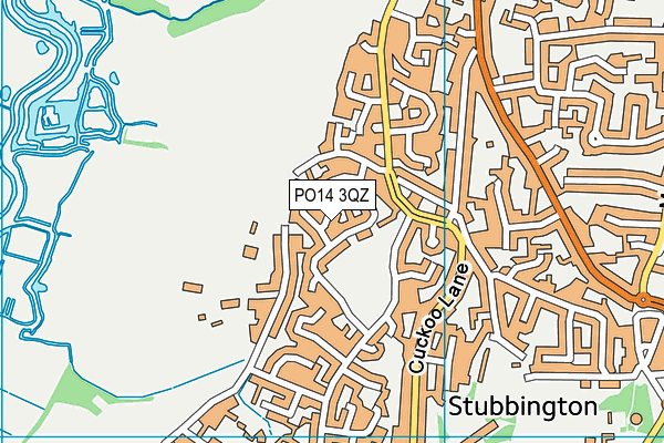 PO14 3QZ map - OS VectorMap District (Ordnance Survey) PO14 3QZ map - OS VectorMap District (Ordnance Survey)