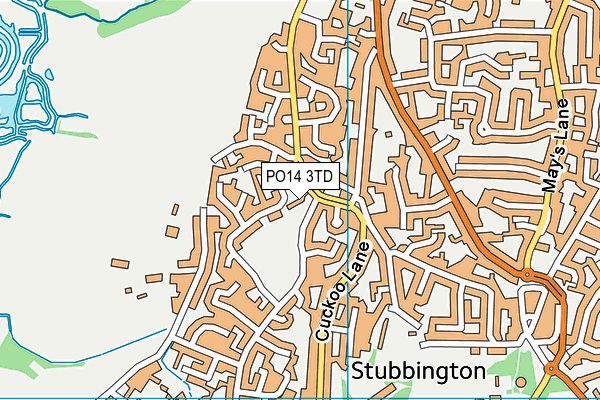 PO14 3TD map - OS VectorMap District (Ordnance Survey) PO14 3TD map - OS VectorMap District (Ordnance Survey)