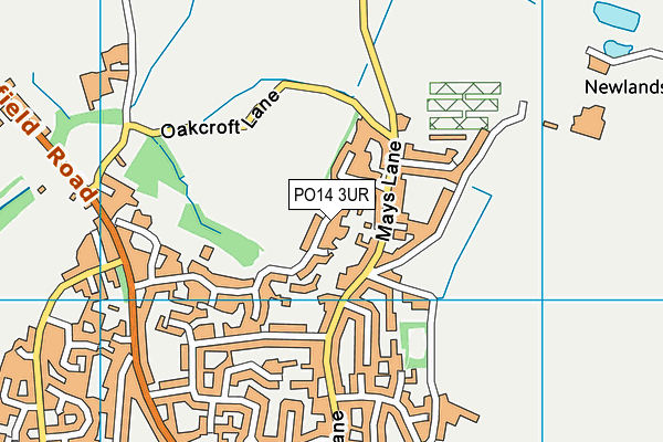 PO14 3UR map - OS VectorMap District (Ordnance Survey) PO14 3UR map - OS VectorMap District (Ordnance Survey)