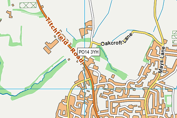 PO14 3YH map - OS VectorMap District (Ordnance Survey) PO14 3YH map - OS VectorMap District (Ordnance Survey)