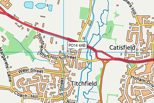 PO14 4AB map - OS VectorMap District (Ordnance Survey) PO14 4AB map - OS VectorMap District (Ordnance Survey)