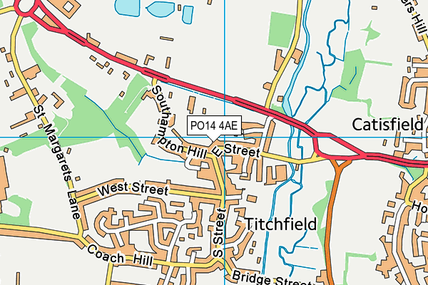 PO14 4AE map - OS VectorMap District (Ordnance Survey) PO14 4AE map - OS VectorMap District (Ordnance Survey)
