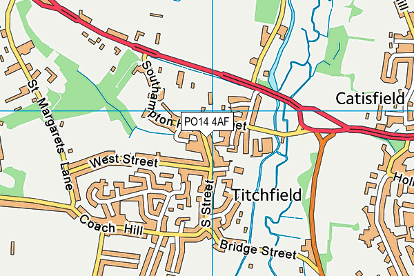 PO14 4AF map - OS VectorMap District (Ordnance Survey) PO14 4AF map - OS VectorMap District (Ordnance Survey)
