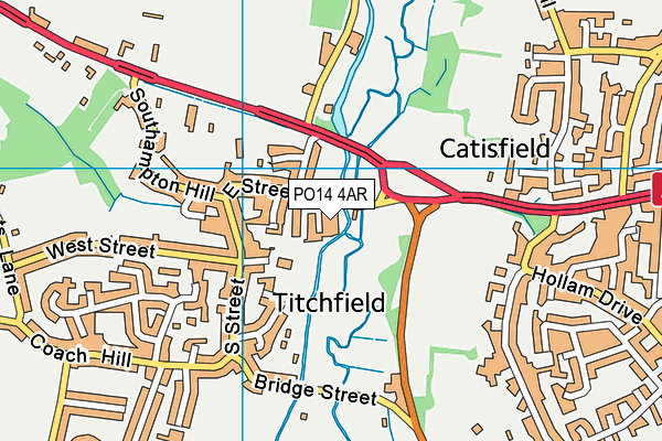 PO14 4AR map - OS VectorMap District (Ordnance Survey) PO14 4AR map - OS VectorMap District (Ordnance Survey)