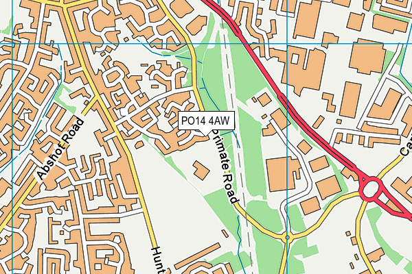 PO14 4AW map - OS VectorMap District (Ordnance Survey) PO14 4AW map - OS VectorMap District (Ordnance Survey)