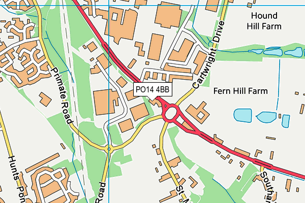 PO14 4BB map - OS VectorMap District (Ordnance Survey) PO14 4BB map - OS VectorMap District (Ordnance Survey)