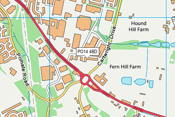 PO14 4BD map - OS VectorMap District (Ordnance Survey) PO14 4BD map - OS VectorMap District (Ordnance Survey)