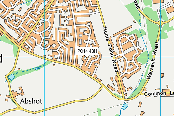 PO14 4BH map - OS VectorMap District (Ordnance Survey) PO14 4BH map - OS VectorMap District (Ordnance Survey)