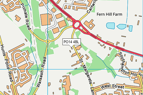 PO14 4BL map - OS VectorMap District (Ordnance Survey) PO14 4BL map - OS VectorMap District (Ordnance Survey)