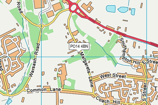 PO14 4BN map - OS VectorMap District (Ordnance Survey) PO14 4BN map - OS VectorMap District (Ordnance Survey)