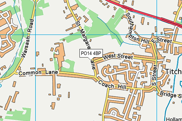 PO14 4BP map - OS VectorMap District (Ordnance Survey) PO14 4BP map - OS VectorMap District (Ordnance Survey)