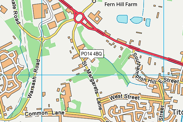 PO14 4BQ map - OS VectorMap District (Ordnance Survey) PO14 4BQ map - OS VectorMap District (Ordnance Survey)