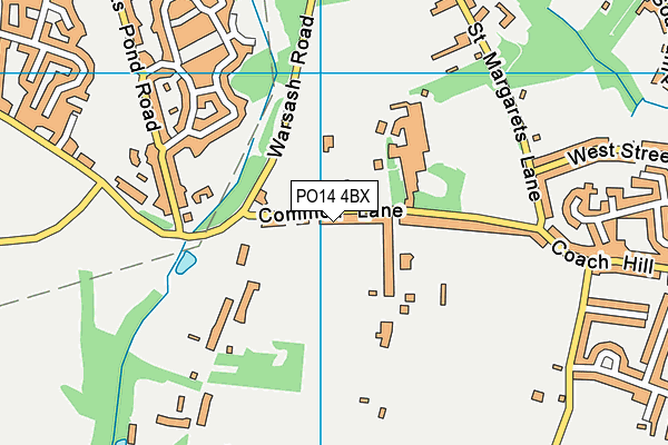 PO14 4BX map - OS VectorMap District (Ordnance Survey) PO14 4BX map - OS VectorMap District (Ordnance Survey)