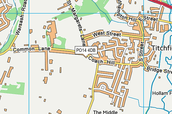 PO14 4DB map - OS VectorMap District (Ordnance Survey) PO14 4DB map - OS VectorMap District (Ordnance Survey)