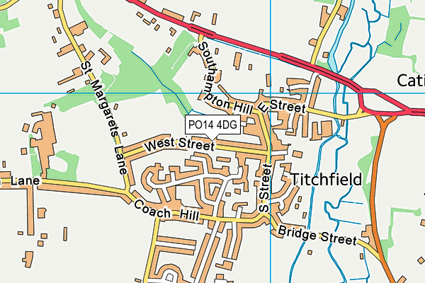 PO14 4DG map - OS VectorMap District (Ordnance Survey) PO14 4DG map - OS VectorMap District (Ordnance Survey)