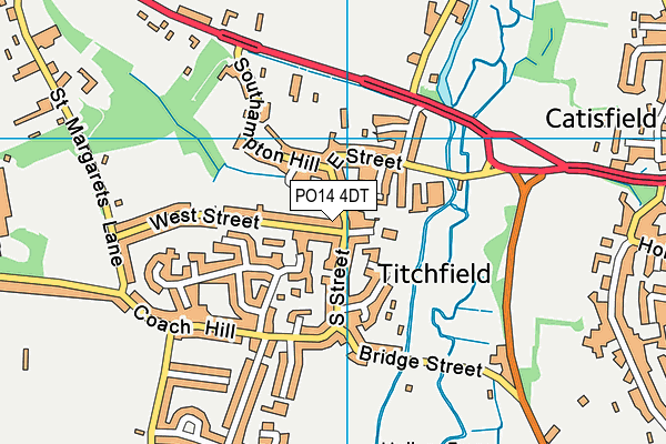 PO14 4DT map - OS VectorMap District (Ordnance Survey) PO14 4DT map - OS VectorMap District (Ordnance Survey)