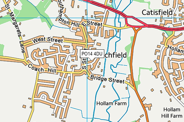 PO14 4DU map - OS VectorMap District (Ordnance Survey) PO14 4DU map - OS VectorMap District (Ordnance Survey)