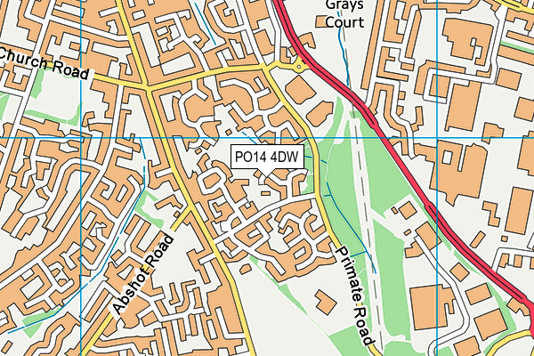 PO14 4DW map - OS VectorMap District (Ordnance Survey) PO14 4DW map - OS VectorMap District (Ordnance Survey)