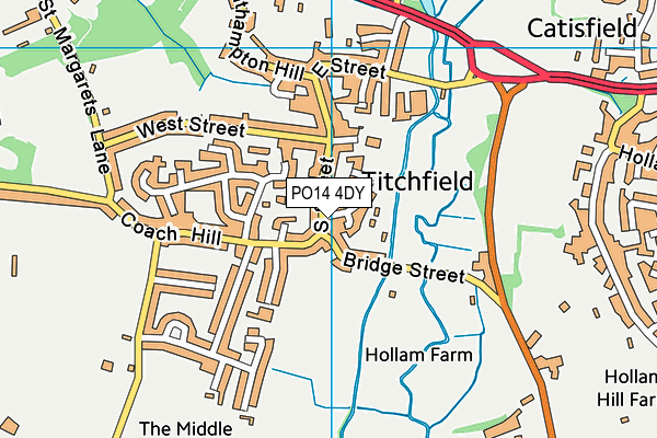 PO14 4DY map - OS VectorMap District (Ordnance Survey) PO14 4DY map - OS VectorMap District (Ordnance Survey)