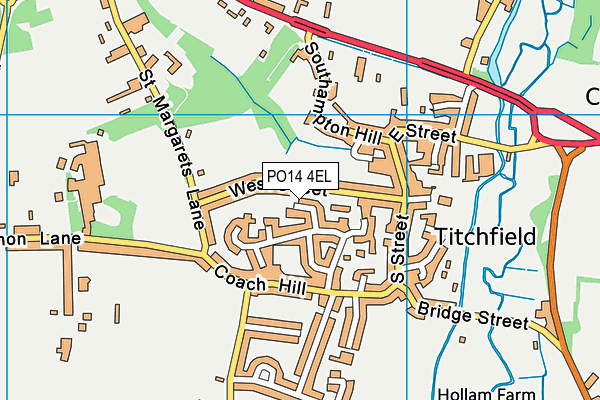PO14 4EL map - OS VectorMap District (Ordnance Survey) PO14 4EL map - OS VectorMap District (Ordnance Survey)