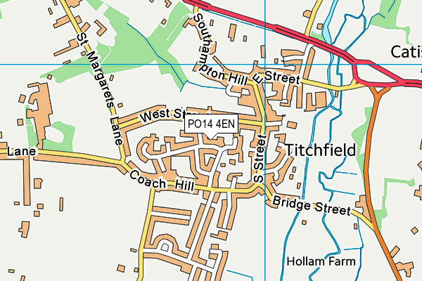 PO14 4EN map - OS VectorMap District (Ordnance Survey) PO14 4EN map - OS VectorMap District (Ordnance Survey)