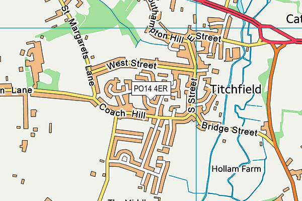 PO14 4ER map - OS VectorMap District (Ordnance Survey) PO14 4ER map - OS VectorMap District (Ordnance Survey)