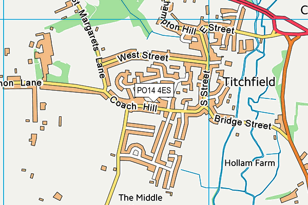 PO14 4ES map - OS VectorMap District (Ordnance Survey) PO14 4ES map - OS VectorMap District (Ordnance Survey)