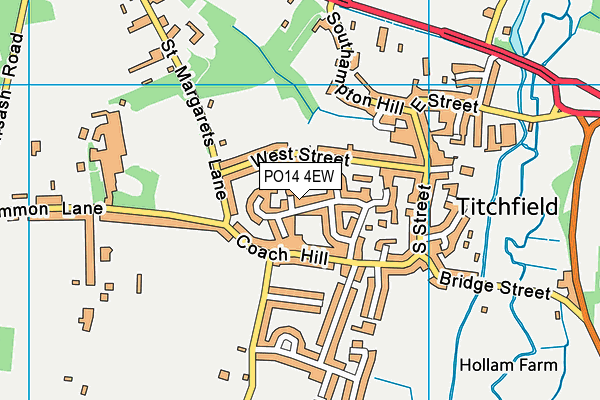 PO14 4EW map - OS VectorMap District (Ordnance Survey) PO14 4EW map - OS VectorMap District (Ordnance Survey)