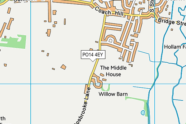 PO14 4EY map - OS VectorMap District (Ordnance Survey) PO14 4EY map - OS VectorMap District (Ordnance Survey)