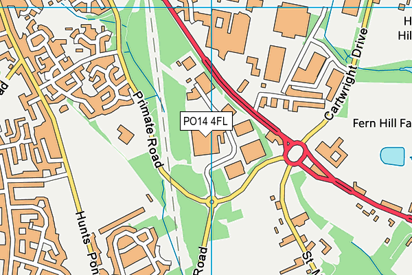 PO14 4FL map - OS VectorMap District (Ordnance Survey) PO14 4FL map - OS VectorMap District (Ordnance Survey)