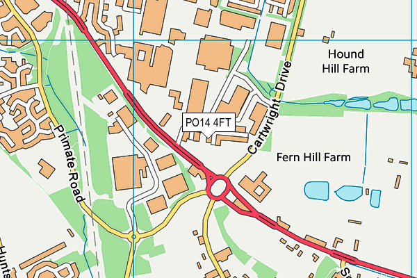 PO14 4FT map - OS VectorMap District (Ordnance Survey) PO14 4FT map - OS VectorMap District (Ordnance Survey)