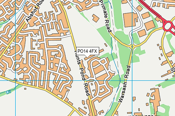 PO14 4FX map - OS VectorMap District (Ordnance Survey) PO14 4FX map - OS VectorMap District (Ordnance Survey)