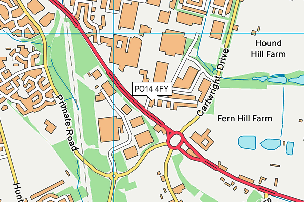 PO14 4FY map - OS VectorMap District (Ordnance Survey) PO14 4FY map - OS VectorMap District (Ordnance Survey)