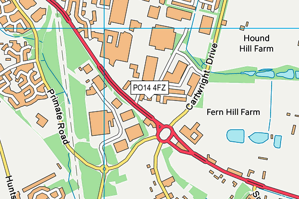 PO14 4FZ map - OS VectorMap District (Ordnance Survey) PO14 4FZ map - OS VectorMap District (Ordnance Survey)
