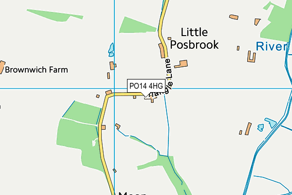 PO14 4HG map - OS VectorMap District (Ordnance Survey) PO14 4HG map - OS VectorMap District (Ordnance Survey)