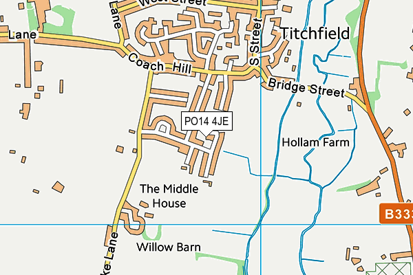 PO14 4JE map - OS VectorMap District (Ordnance Survey)