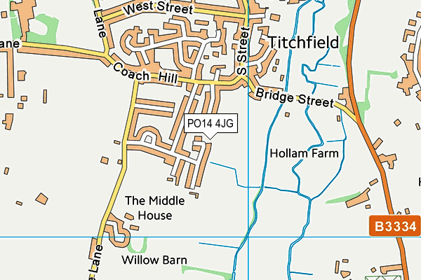 PO14 4JG map - OS VectorMap District (Ordnance Survey) PO14 4JG map - OS VectorMap District (Ordnance Survey)