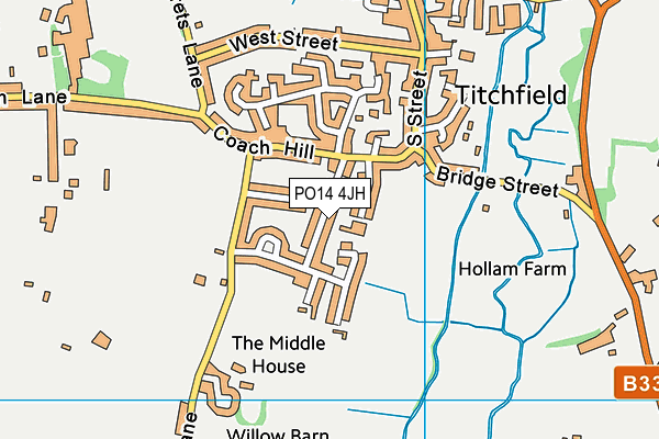 PO14 4JH map - OS VectorMap District (Ordnance Survey) PO14 4JH map - OS VectorMap District (Ordnance Survey)