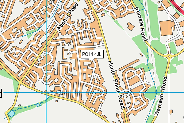 PO14 4JL map - OS VectorMap District (Ordnance Survey) PO14 4JL map - OS VectorMap District (Ordnance Survey)