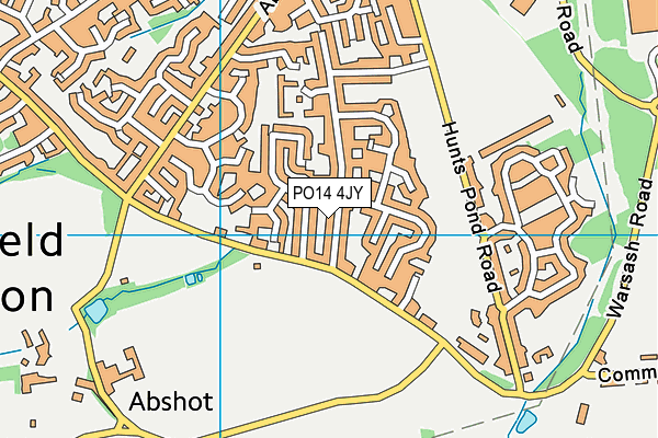 PO14 4JY map - OS VectorMap District (Ordnance Survey) PO14 4JY map - OS VectorMap District (Ordnance Survey)