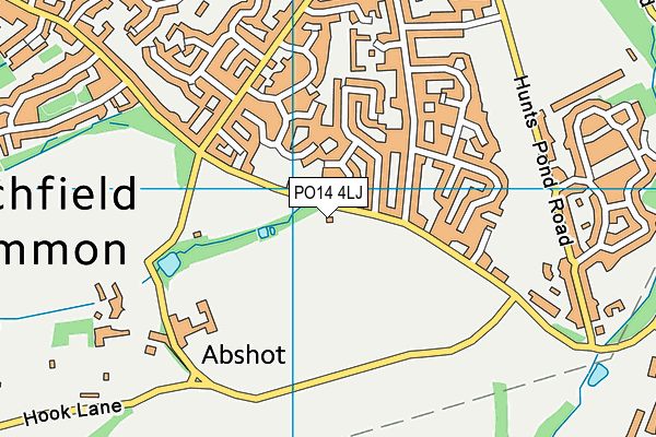 PO14 4LJ map - OS VectorMap District (Ordnance Survey) PO14 4LJ map - OS VectorMap District (Ordnance Survey)