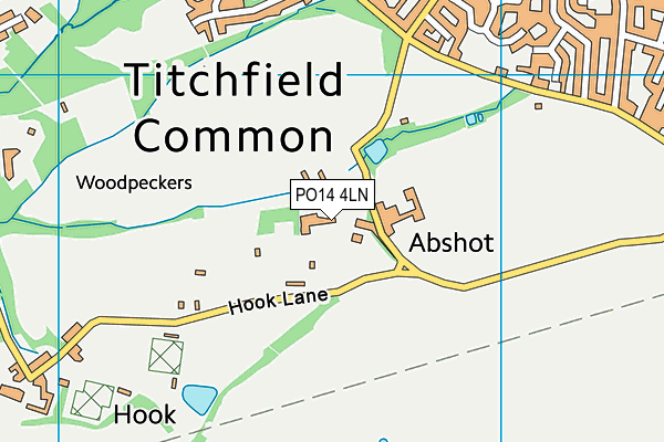 PO14 4LN map - OS VectorMap District (Ordnance Survey)