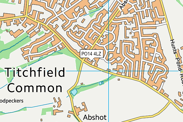 PO14 4LZ map - OS VectorMap District (Ordnance Survey) PO14 4LZ map - OS VectorMap District (Ordnance Survey)