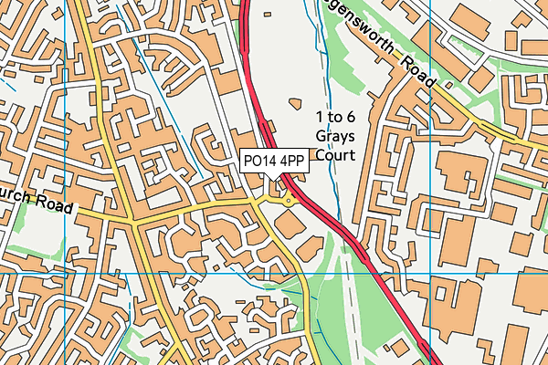 PO14 4PP map - OS VectorMap District (Ordnance Survey) PO14 4PP map - OS VectorMap District (Ordnance Survey)