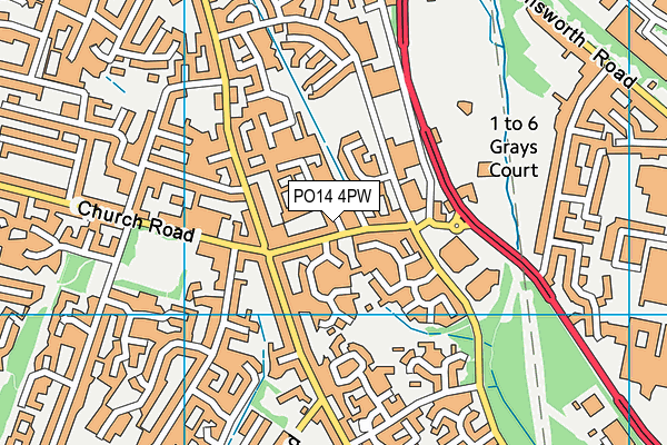 PO14 4PW map - OS VectorMap District (Ordnance Survey) PO14 4PW map - OS VectorMap District (Ordnance Survey)